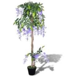 Wisteria Artificiel Avec Pot 120 Cm VidaXL