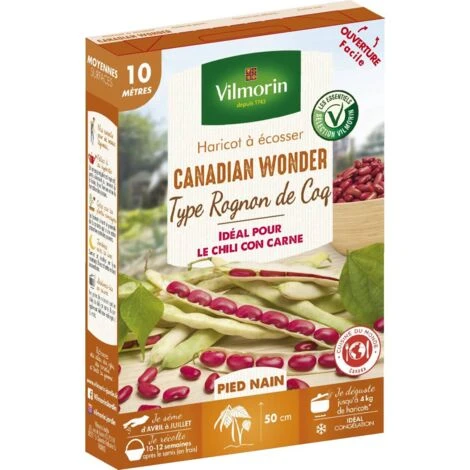 Graines De Haricot à écosser CANADIAN WONDER 10 Mètres 3 Graines De Haricot à écosser CANADIAN WONDER 10 Mètres