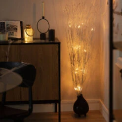 Branches Décoratives LED à Piles 1.2m Argent3xAA -Pas Cher Flore Calme Magasin 18046322 5