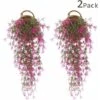 LITZEE 2 Pièces Faux LierrePlante Artificielle LierreChute De LierreFeuille Artificielle De LierreFausses Glycine Décorations De MariageDécorations Pour Fêtes De Jardin - Rouge -Pas Cher Flore Calme Magasin 26462578 1