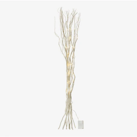 Branches De Bambou Avec Lumières LED Baze SKLUM Gris Argent 3 Branches De Bambou Avec Lumières LED Baze SKLUM Gris Argent
