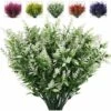 LangRay Plante Artificielle Lavande, 8 Bouquets D'extérieur Anti-Ultraviolet Feuille Verte Faux Arbustes Simulation Plantes Intérieur Et Extérieur Pots De Fleurs Suspendus Décoration De Jardin à La Ma -Pas Cher Flore Calme Magasin 27304329 1