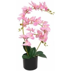 Plante Artificielle Avec Pot Orchidée 65 Cm Rose