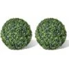 Plante Artificielle Boules De Buis Décoration Intérieur Ou Extérieur 2 Pièces 35 Cm -Pas Cher Flore Calme Magasin 28370781 1