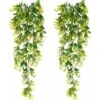 LangRay 2 Pcs Lierre Artificiel Plantes Suspension Vertes Artificielles Pour Célébration, Mariage, Cuisine, Jardin, Bureau Décoration Jaune -Pas Cher Flore Calme Magasin 30059263 1