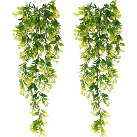 LangRay 2 Pcs Lierre Artificiel Plantes Suspension Vertes Artificielles Pour Célébration, Mariage, Cuisine, Jardin, Bureau Décoration Jaune 3 LangRay 2 Pcs Lierre Artificiel Plantes Suspension Vertes Artificielles Pour Célébration, Mariage, Cuisine, Jardin, Bureau Décoration Jaune
