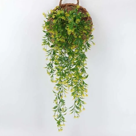 LangRay 2 Pcs Lierre Artificiel Plantes Suspension Vertes Artificielles Pour Célébration, Mariage, Cuisine, Jardin, Bureau Décoration Jaune 4 LangRay 2 Pcs Lierre Artificiel Plantes Suspension Vertes Artificielles Pour Célébration, Mariage, Cuisine, Jardin, Bureau Décoration Jaune – Image 2