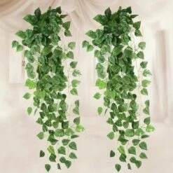 2x 170cm Lierre Vigne Artificielle Décoration Guirlande Feuille Plante Vert -Pas Cher Flore Calme Magasin 32703027 3