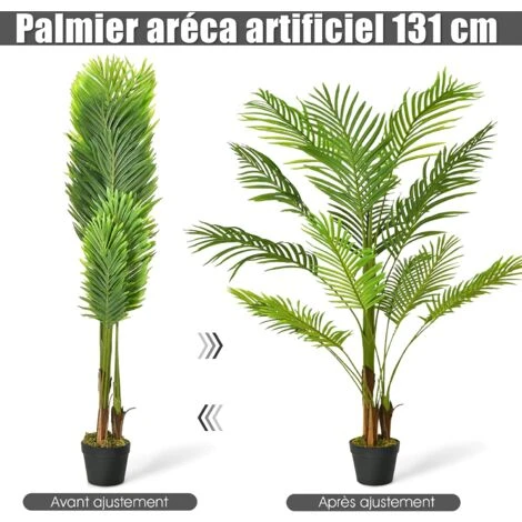 COSTWAY Palmier Phoenix Avec Pot 1,3m, Plante Artificielle Décoration Intérieure Pour Bureau, Maison, Salon 4 COSTWAY Palmier Phoenix Avec Pot 1,3m, Plante Artificielle Décoration Intérieure Pour Bureau, Maison, Salon – Image 2