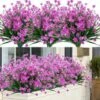 Kueatily 8 Bundles Extérieure Artificielle Faux Fleurs Arbustes Résistants Aux UV Plantes, Faux Plastique Verdure Pour Intérieur Extérieur Plantes Suspendues Jardin Porche Fenêtre Bote Maison De Maria -Pas Cher Flore Calme Magasin 35883427 1