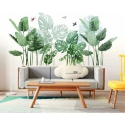 LangRay Stickers Muraux Plante Tropical Autocollant,Stickers Muraux Tropicaux Plante Feuille Palmier,Plante Verts Décoration Murale Chambre Salon Bureau (0) -Pas Cher Flore Calme Magasin 36154833 4