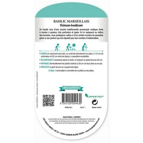 Graine Basilic Marseillais 4 Graine Basilic Marseillais – Image 2