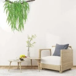 2 Pièces Plante Artificielle Fougère De Boston Plantes, Fausse Mur Végétal Artificiel Tombante, La Maison Et La Décoration Extérieur De Mariage Déco -Pas Cher Flore Calme Magasin 37487077 4