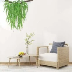 2 Pièces Plante Artificielle Fougère De Boston Plantes, Fausse Mur Végétal Artificiel Tombante, La Maison Et La Décoration Extérieur De Mariage Déco -Pas Cher Flore Calme Magasin 37661524 4