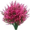 8Pcs Fleurs Artificielles En Plastique Extérieur Fleurs Artificielles Résistantes Aux UV D'Extérieur Plantes Fleurs Décoratives Pour Arrangement Floral, Décoration De Jardin Maison (Fuchsia)