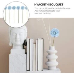 Fleur De Pissenlit Faux Oignon Boule De Fleur Bouquet Dhortensia En Soie Arbustes En Plastique Buissons Plante Pour Bouquet De Mariage De Mariée Maison Jardin Décoration GrooFoo (Bleu) -Pas Cher Flore Calme Magasin 39783902 2