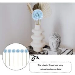 Fleur De Pissenlit Faux Oignon Boule De Fleur Bouquet Dhortensia En Soie Arbustes En Plastique Buissons Plante Pour Bouquet De Mariage De Mariée Maison Jardin Décoration GrooFoo (Bleu) -Pas Cher Flore Calme Magasin 39783902 4