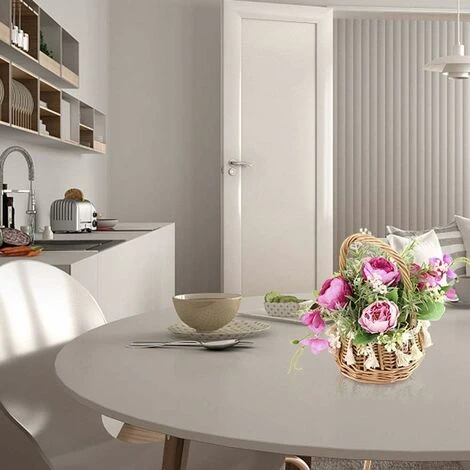 Keleily Panier Fleurs Artificielles Pivoine Fleurs Artificielles En Pot, Bouquet Fleur Artificielle Deco Avec Vase Et Manipuler Pour Mariage, Bureau, Table, Salon, Chambre à Coucher, Fête, Rose Rouge 5 Keleily Panier Fleurs Artificielles Pivoine Fleurs Artificielles En Pot, Bouquet Fleur Artificielle Deco Avec Vase Et Manipuler Pour Mariage, Bureau, Table, Salon, Chambre à Coucher, Fête, Rose Rouge – Image 3