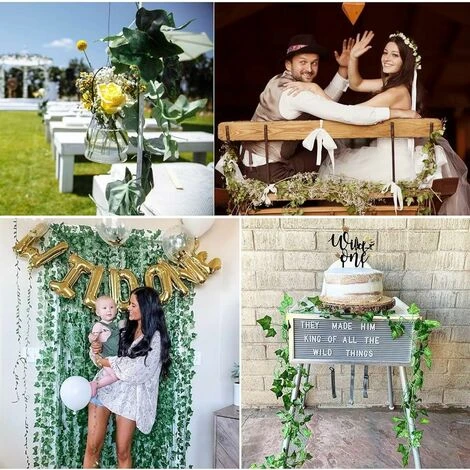 15Pcs 2m Artificiel Lierre Guirlande Plante Artificielle Exterieur Faux Lierre Feuillage Artificiel Feuille Guirlande Décoration Interieur + 100pcs Attaches Câble 7 15Pcs 2m Artificiel Lierre Guirlande Plante Artificielle Exterieur Faux Lierre Feuillage Artificiel Feuille Guirlande Décoration Interieur + 100pcs Attaches Câble – Image 5