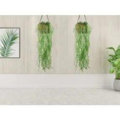2 PCs Plantes Artificielles Suspendues Feuilles Guirlande 37in Chute De Lierre Artificiel Fausse Plante Grimpante Pour Intérieure Extérieure Jardin Maison Chambre Panier Suspendu -Pas Cher Flore Calme Magasin 40480098 3