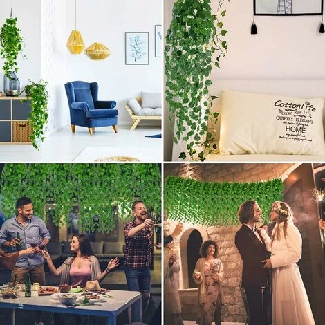 Faux Plantes,Lierre Artificielle Plantes Guirlande Vigne 2 Pièces Faux Lierre Artificielle Guirlande Décoration Pour Célébration, Mariage, Cuisine, Jardin, Bureau 7 Faux Plantes,Lierre Artificielle Plantes Guirlande Vigne 2 Pièces Faux Lierre Artificielle Guirlande Décoration Pour Célébration, Mariage, Cuisine, Jardin, Bureau – Image 5