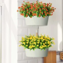 Fausses Fleurs Pour La Décoration, 10PCS 5 Couleurs Versailles De Fleurs Artificielles Résistantes Aux UV En Plein Air, Faux Bouquet En Plastique Verdure Arbustes Plantes Pour Maison Jardin Décor De -Pas Cher Flore Calme Magasin 42476353 3