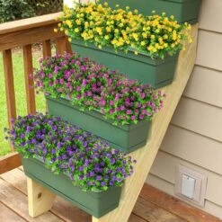 Fausses Fleurs Pour La Décoration, 10PCS 5 Couleurs Versailles De Fleurs Artificielles Résistantes Aux UV En Plein Air, Faux Bouquet En Plastique Verdure Arbustes Plantes Pour Maison Jardin Décor De -Pas Cher Flore Calme Magasin 42476353 4