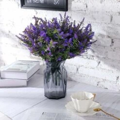 12 Paquets Buissons De Lavande Artificielle Fleurs Artificielles Pour Lavande De Verdure Artificielle Plantes Résistantes à UV Pour Arrangement Floral, Centre De Table, Jardin Maison (Violet) -Pas Cher Flore Calme Magasin 42537692 5