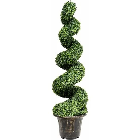 COSTWAY Buis Artificiel En Spirale 118,5cm Plante Artificielle Avec Feuilles Réalistes Et Pot De Pépinière Intérieur/Extérieur 3 COSTWAY Buis Artificiel En Spirale 118,5cm Plante Artificielle Avec Feuilles Réalistes Et Pot De Pépinière Intérieur/Extérieur