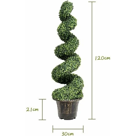 COSTWAY Buis Artificiel En Spirale 118,5cm Plante Artificielle Avec Feuilles Réalistes Et Pot De Pépinière Intérieur/Extérieur 7 COSTWAY Buis Artificiel En Spirale 118,5cm Plante Artificielle Avec Feuilles Réalistes Et Pot De Pépinière Intérieur/Extérieur – Image 5
