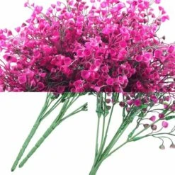 12 Lots Arbustes Artificiels Buissons Fleurs Artificielles Résistantes Aux UV D'Extérieur Plantes Fleurs Décoratives Pour Arrangement Floral, Centre De Table, Décoration De Jardin Maison (Fuchsia) -Pas Cher Flore Calme Magasin 45121050 5