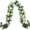 2 Pièces Fleurs Artificielles Deco, Fleur Artificielle Guirlande De Rose Decoration Mariage Pour Murs, Jardin, Salon, Pour Les D’Anniversaire Intérieur Et Extérieur, 2,3 Mètre - Blanc -Pas Cher Flore Calme Magasin 45122327 1