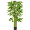 HOMCOM Bambou Artificiel XL 1,60H M 975 Feuilles Denses Réalistes Pot Inclus Noir Vert -Pas Cher Flore Calme Magasin 47140737 1