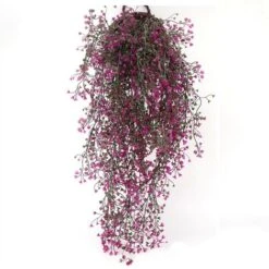 Plante Fleurie Artificielle， Lierre Vigne Plante Artificielle Intérieur Exterieur Fleur Artificielles Pour Décoration Murale Et Jardin-80cm Fontainebleau Lot De 3 Magenta