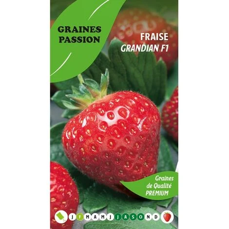 Graines Passion , Sachet De Graines Fraise Grandian F1 3 Graines Passion , Sachet De Graines Fraise Grandian F1