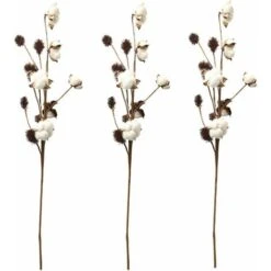 Paquet De 3 Tiges De Coton Fermes Décoration Florale Pics Rustique Style Remplisseur De Vase Rustique Coton Branches 68cm Par Tige Décoration Fleur