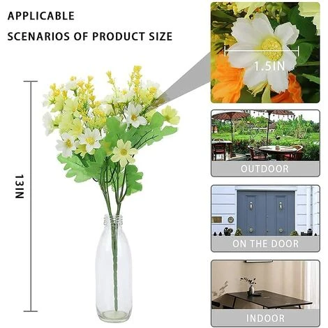 6 Pcs Fleur Artificielle Bouquet Décoration, Daisy Soie Fausse Pour Vase Bouquet Arrangement Décoration De Maison Jardin Cuisine Chambre 4 6 Pcs Fleur Artificielle Bouquet Décoration, Daisy Soie Fausse Pour Vase Bouquet Arrangement Décoration De Maison Jardin Cuisine Chambre – Image 2