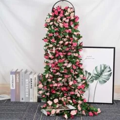 4 Pièces Artificielle Rose Guirlande, 250cm Roses Fleurs Artificielles Guirlande Avec Feuilles De Vert Lierre Mariage Deco Pour Célébration, Mariage, Cuisine, Jardin 9 4 Pièces Artificielle Rose Guirlande, 250cm Roses Fleurs Artificielles Guirlande Avec Feuilles De Vert Lierre Mariage Deco Pour Célébration, Mariage, Cuisine, Jardin -Pas Cher Flore Calme Magasin 53996064 3