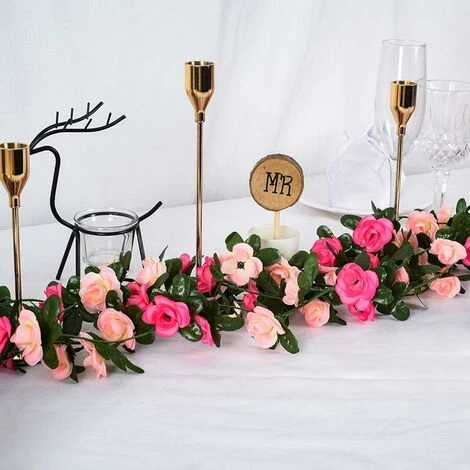4 Pièces Artificielle Rose Guirlande, 250cm Roses Fleurs Artificielles Guirlande Avec Feuilles De Vert Lierre Mariage Deco Pour Célébration, Mariage, Cuisine, Jardin 7 4 Pièces Artificielle Rose Guirlande, 250cm Roses Fleurs Artificielles Guirlande Avec Feuilles De Vert Lierre Mariage Deco Pour Célébration, Mariage, Cuisine, Jardin – Image 5