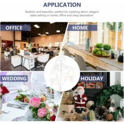 2 Pcs Feuilles Artificielles Tiges Faux Ginkgo Creux Feuilles Picks Plantes En Plastique Branches Bouquets Arrangement De Fleurs Pour Vase De Mariage Home Office Decor Blanche -Pas Cher Flore Calme Magasin 54126889 3