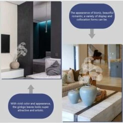 2 Pcs Feuilles Artificielles Tiges Faux Ginkgo Creux Feuilles Picks Plantes En Plastique Branches Bouquets Arrangement De Fleurs Pour Vase De Mariage Home Office Decor Blanche -Pas Cher Flore Calme Magasin 54126889 4