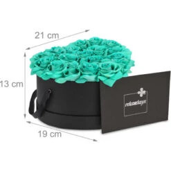 Relaxdays Boîte à Roses, 18 Roses, Bac à Roses Noir, Forme En Cœur, Conservable 10 Ans, Turquoise 10 Relaxdays Boîte à Roses, 18 Roses, Bac à Roses Noir, Forme En Cœur, Conservable 10 Ans, Turquoise -Pas Cher Flore Calme Magasin 54495660 4