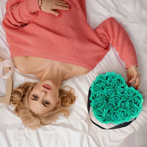 Relaxdays Boîte à Roses, 18 Roses, Bac à Roses Noir, Forme En Cœur, Conservable 10 Ans, Turquoise 7 Relaxdays Boîte à Roses, 18 Roses, Bac à Roses Noir, Forme En Cœur, Conservable 10 Ans, Turquoise – Image 5