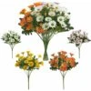 4 Bouquets Fleurs Artificielles Bouquet De Marguerites Plastique Fleur Résistant Aux UV Plantes Fleurs Artificielles Exterieures Pour Fenêtre Boîte à Suspendre La Décoration De Mariage Jardin,Starligh -Pas Cher Flore Calme Magasin 54902796 1