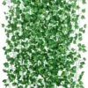 Ensoleillé 12Pcs 2m Artificiel Lierre Guirlande Plante Artificielle Exterieur Faux Lierre Feuillage Artificiel Feuille Guirlande Décoration Interieur + 100pcs Attaches Câble -Pas Cher Flore Calme Magasin 55285741 1