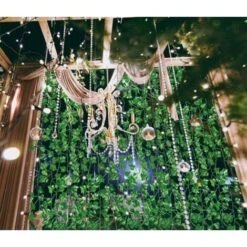 Ensoleillé 12Pcs 2m Artificiel Lierre Guirlande Plante Artificielle Exterieur Faux Lierre Feuillage Artificiel Feuille Guirlande Décoration Interieur + 100pcs Attaches Câble -Pas Cher Flore Calme Magasin 55285741 4