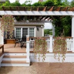 Ensoleillé Vigne Suspendue Artificielle,Lierre Faux Vignes Fausses Plantes Suspendues En Plein Air Tenture Murale Lierre Porche Patio Arc Balcon Panier Jardin Fête De Mariage Décoration-3pack/70cm -Pas Cher Flore Calme Magasin 55285829 4