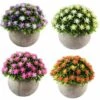 Lot De 4 Petites Plantes Artificielle Des Fleurs Avec Pot,Intérieur Exterieur Pour Déco.(Orange+Rose+Jaune+Violet) -Pas Cher Flore Calme Magasin 55942812 1