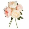 Pivoines Artificielles 30cm Bouquet De 4 Fleurs - Rose Blanc -