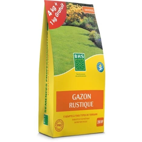 BHS GRUP4 Gazon Rustique + Engrais Promo 5 Kg 200m² Semences Enrichies En Engrais Organique Pour Une Implantation Rapide 3 BHS GRUP4 Gazon Rustique + Engrais Promo 5 Kg 200m² Semences Enrichies En Engrais Organique Pour Une Implantation Rapide